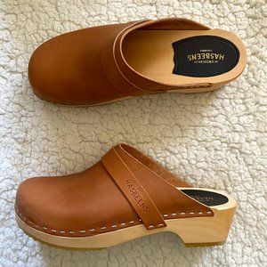 Swedish Hasbeens Husband Clogs in Nature sz 37